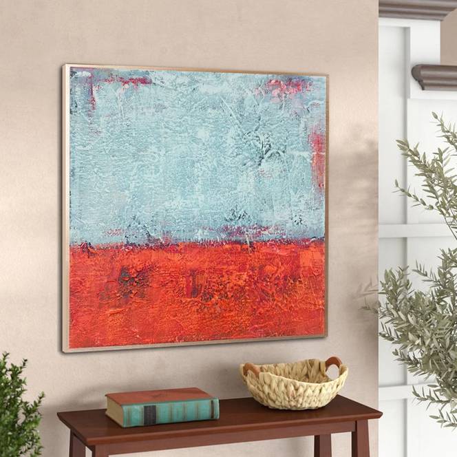 Living Original Red Abstract Canvas Artwork X9SKR